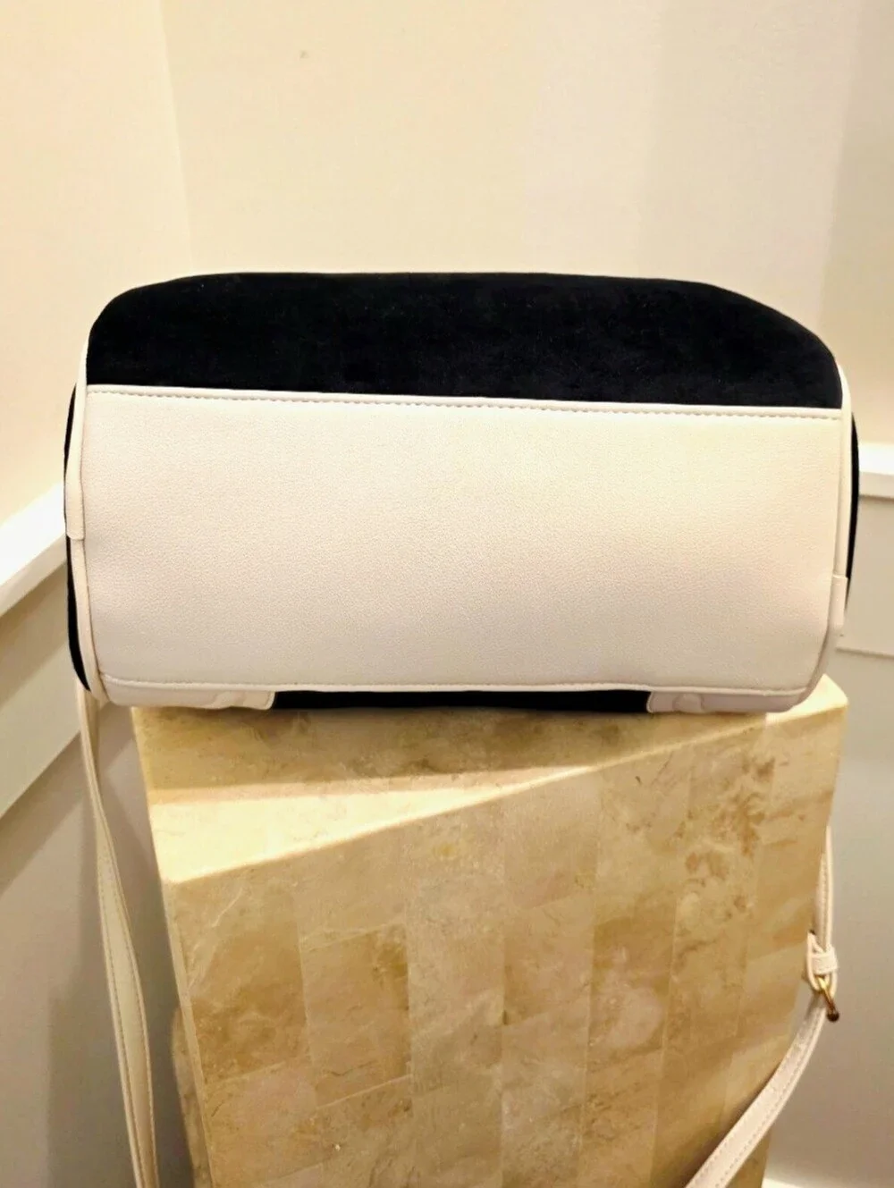 NWT Juicy Couture Heritage Satchel Crossbody Bag Wallet Black Cream Velour Y2K